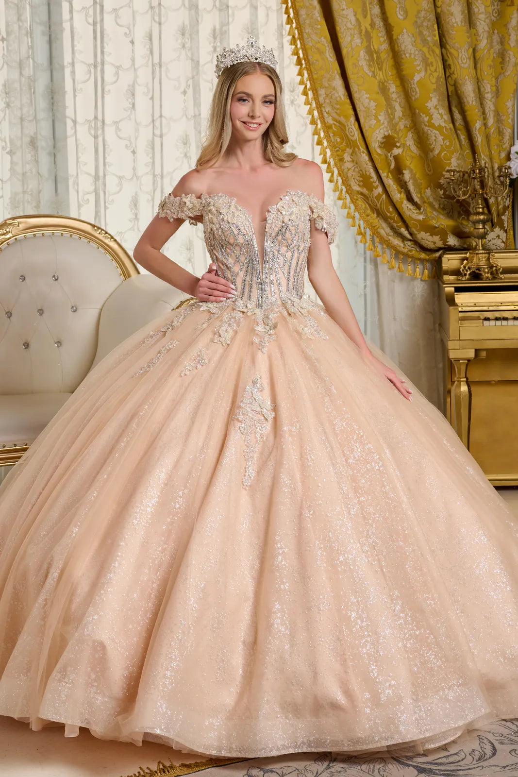 Vestido de XV Años Elizabeth K GL3630 - CHAMPAGNE