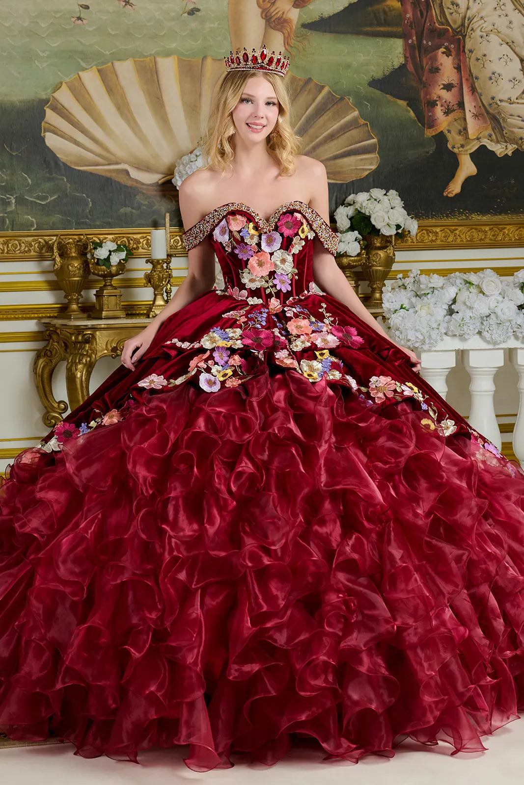 Vestido de XV Años Elizabeth K GL3638 - BURGUNDY