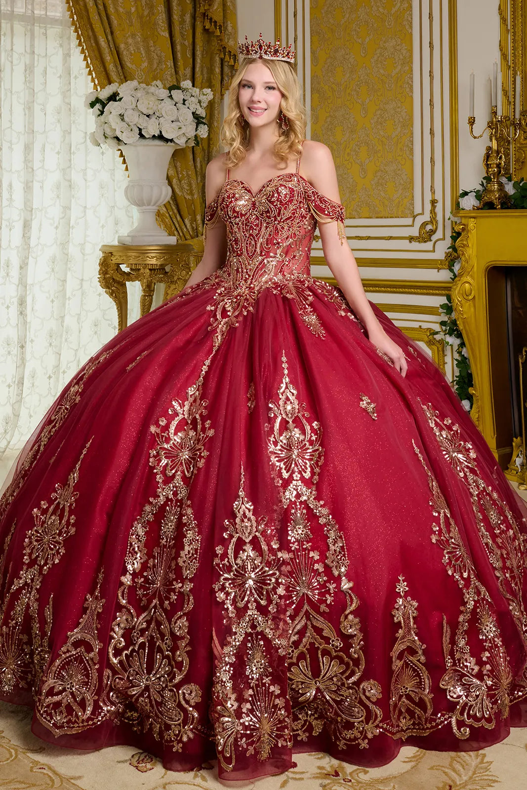 Vestido de XV Años Elizabeth K GL3639 - BURGUNDY