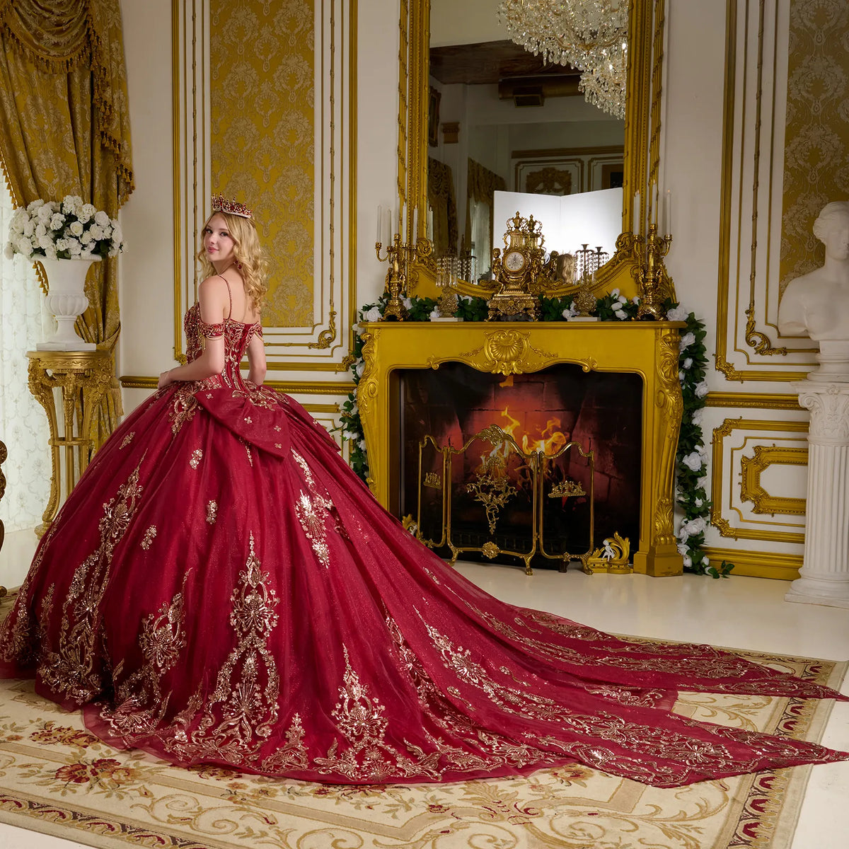 Vestido de XV Años Elizabeth K GL3639 - BURGUNDY