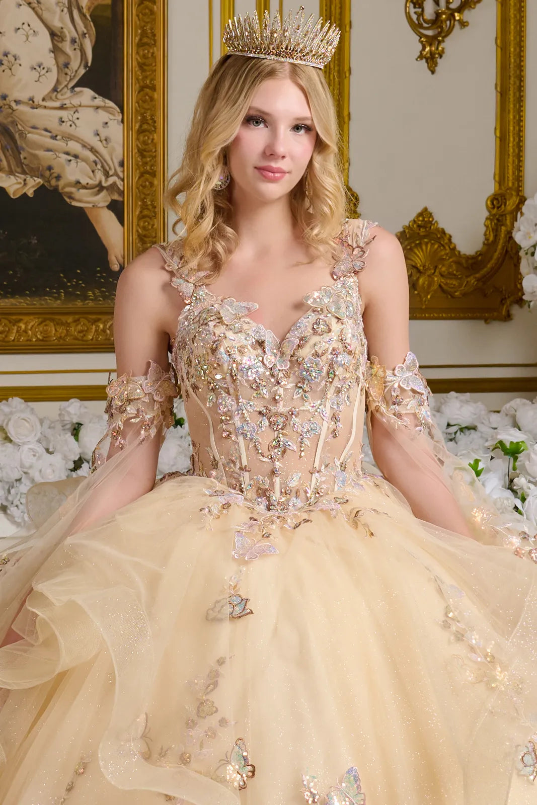 Vestido de XV Años Elizabeth K GL3648 - CHAMPAGNE
