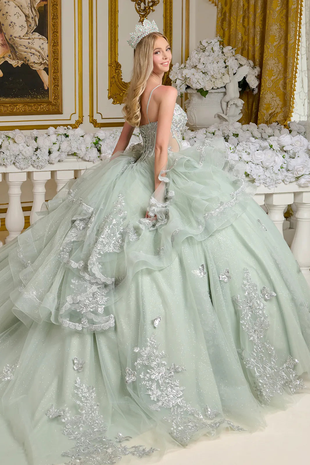 Vestido de XV Años Elizabeth K GL3649 - GRAY GREEN