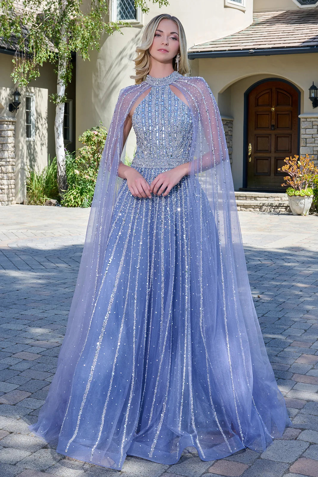 Vestido de Prom Elizabeth K GL3669 - DUSTY BLUE