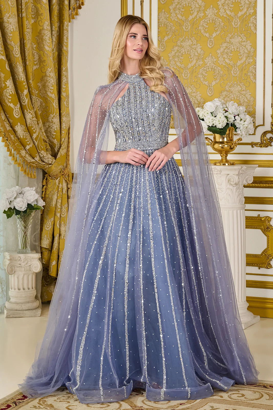 Vestido de Prom Elizabeth K GL3669 - DUSTY BLUE