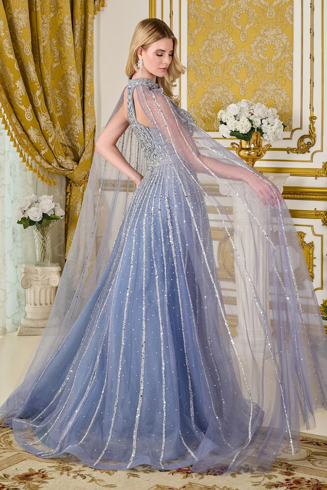 Vestido de Prom Elizabeth K GL3669 - DUSTY BLUE