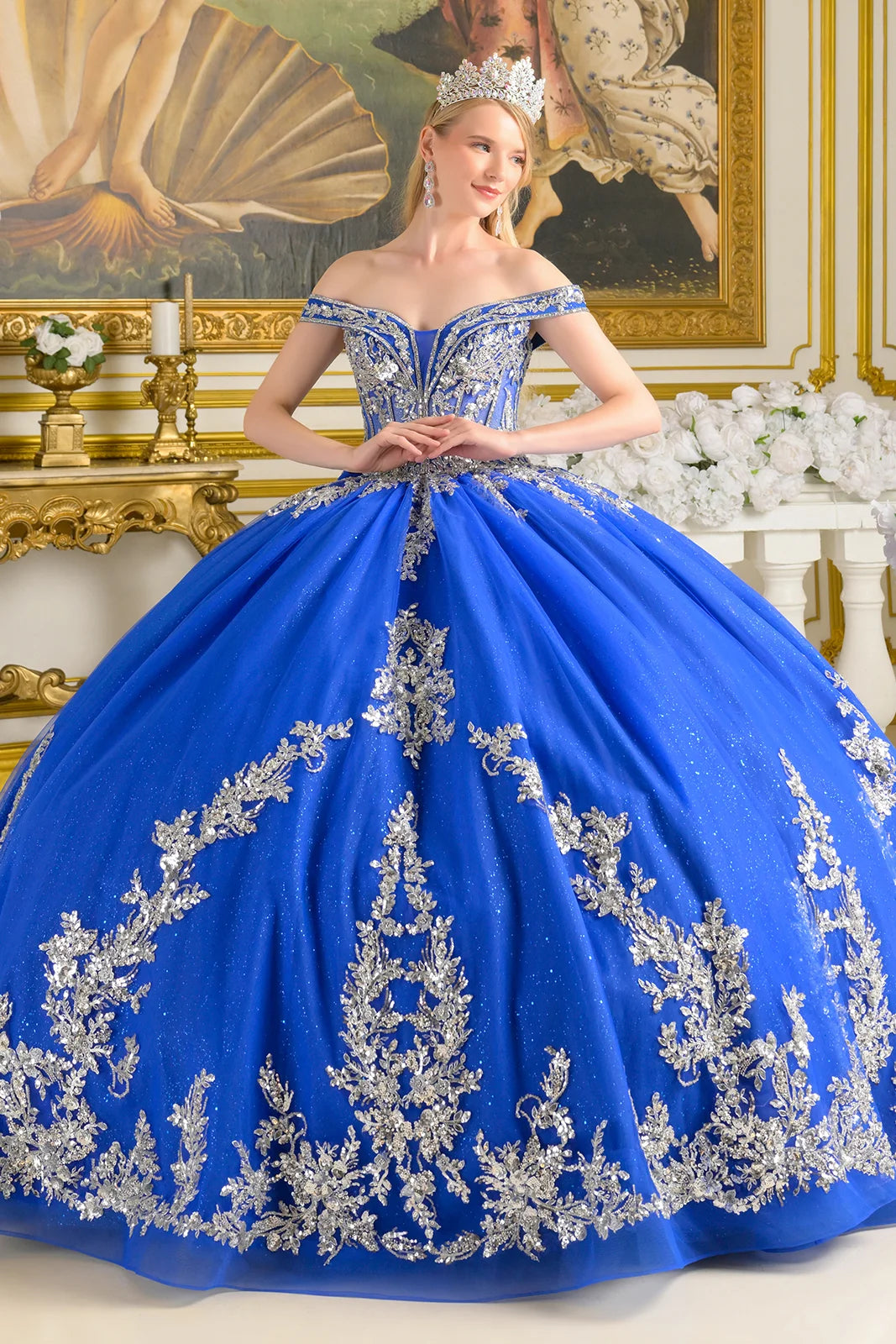 Vestido de XV Años Elizabeth K GL3672 - ROYAL BLUE/SILVER