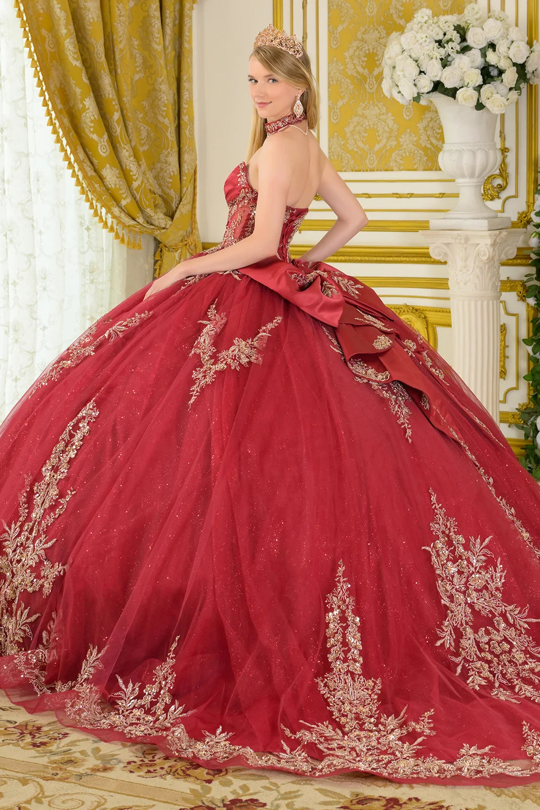 Vestido de XV Años Elizabeth K GL3675 - BURGUNDY