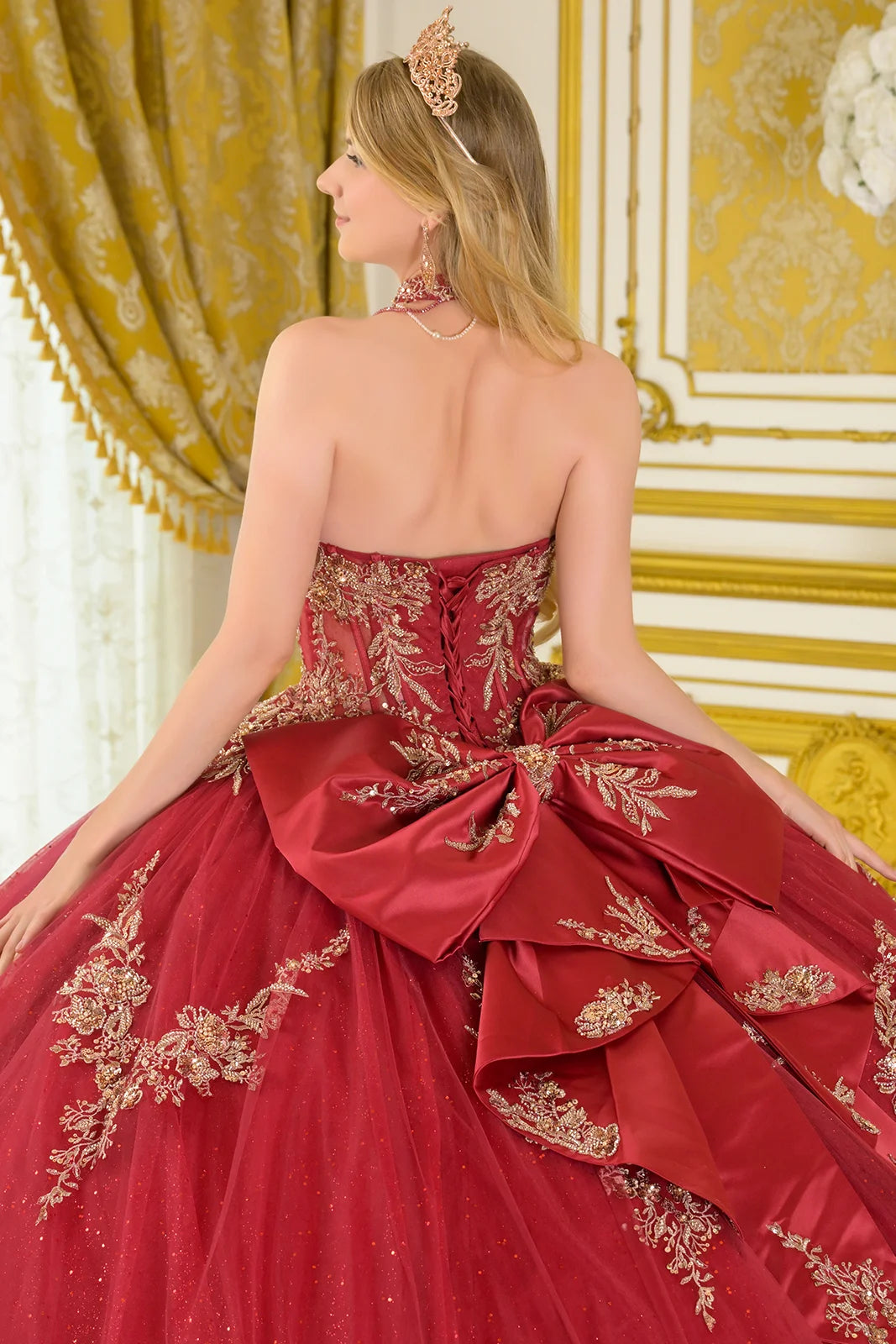 Vestido de XV Años Elizabeth K GL3675 - BURGUNDY