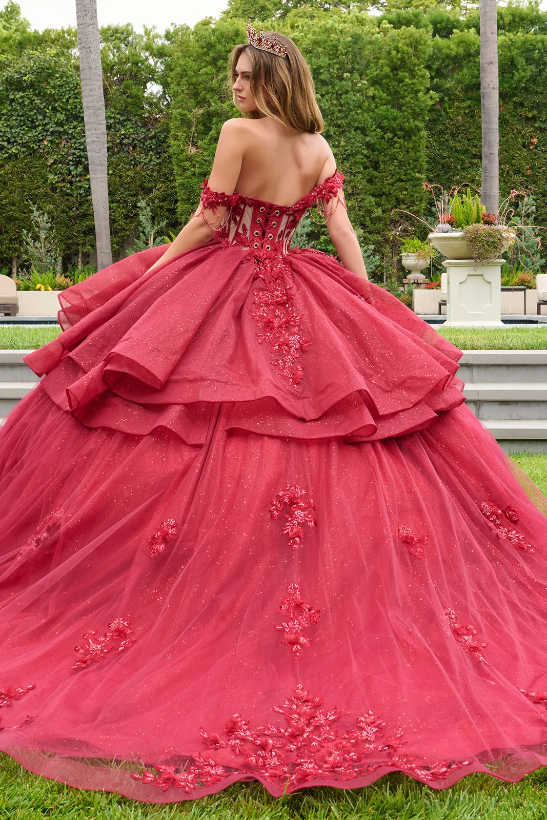 Vestido de XV Años Elizabeth K GL3676 - BURGUNDY