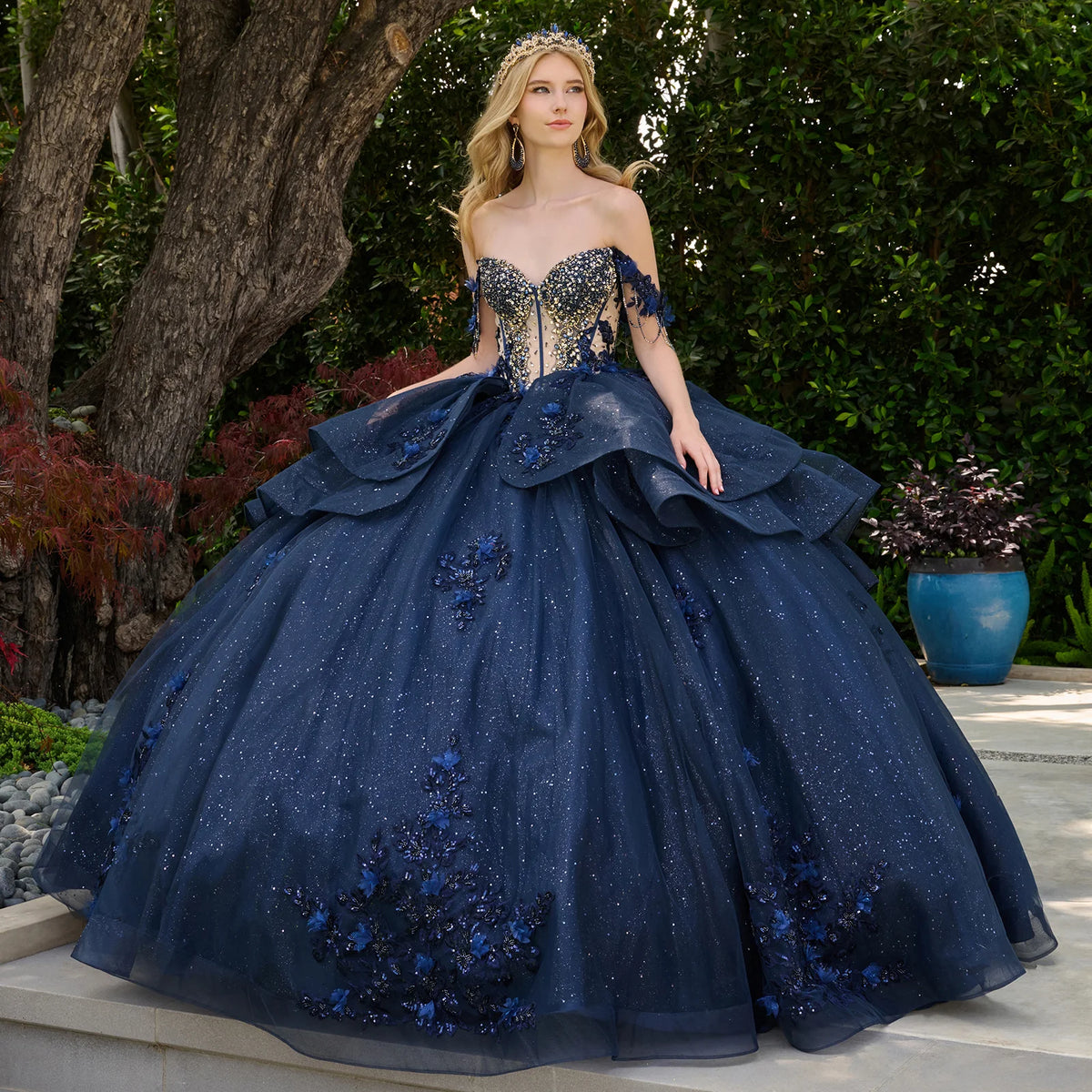 Vestido de XV Años Elizabeth K GL3676 - NAVY
