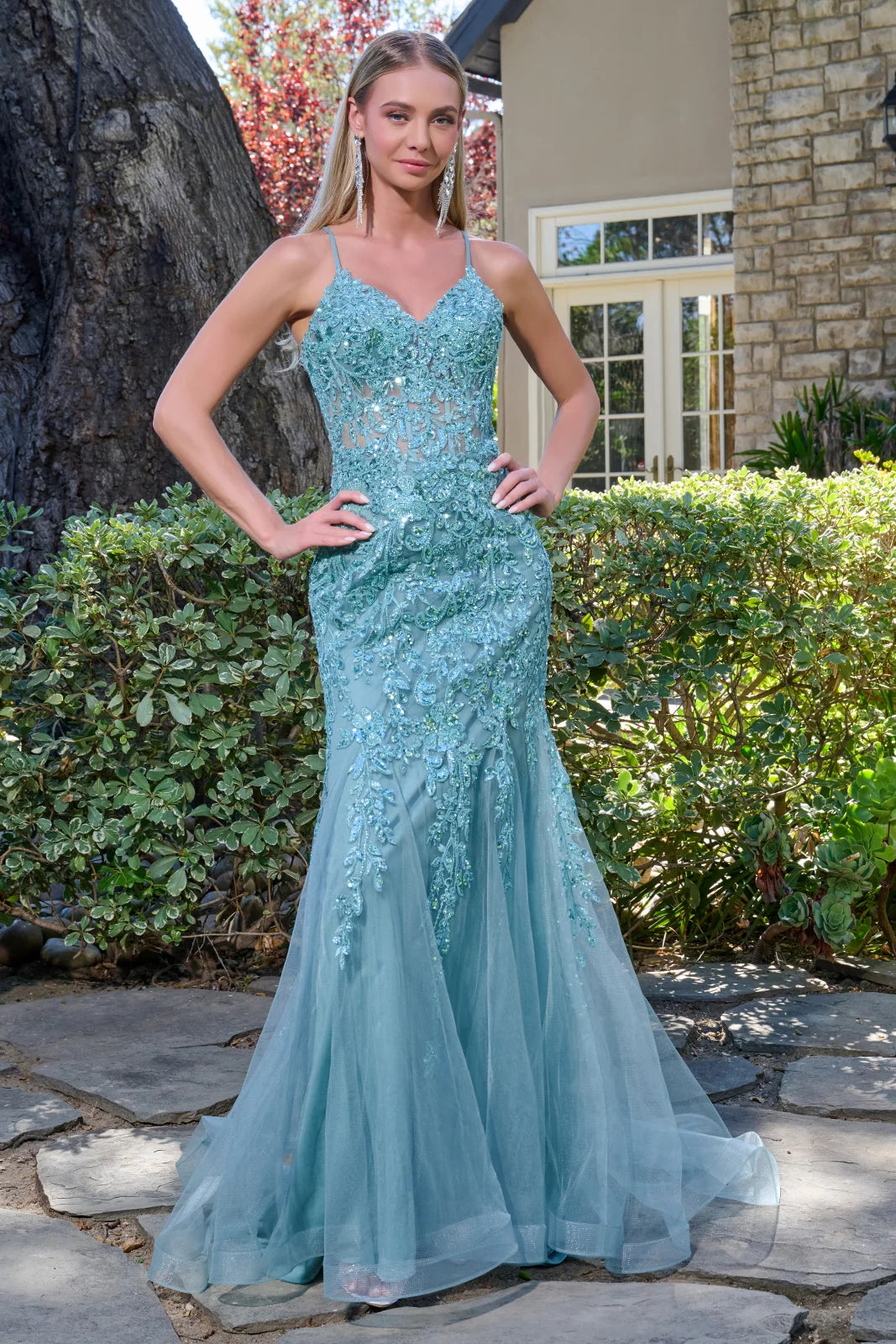Vestido de Prom Elizabeth K GL3692 - SAGE