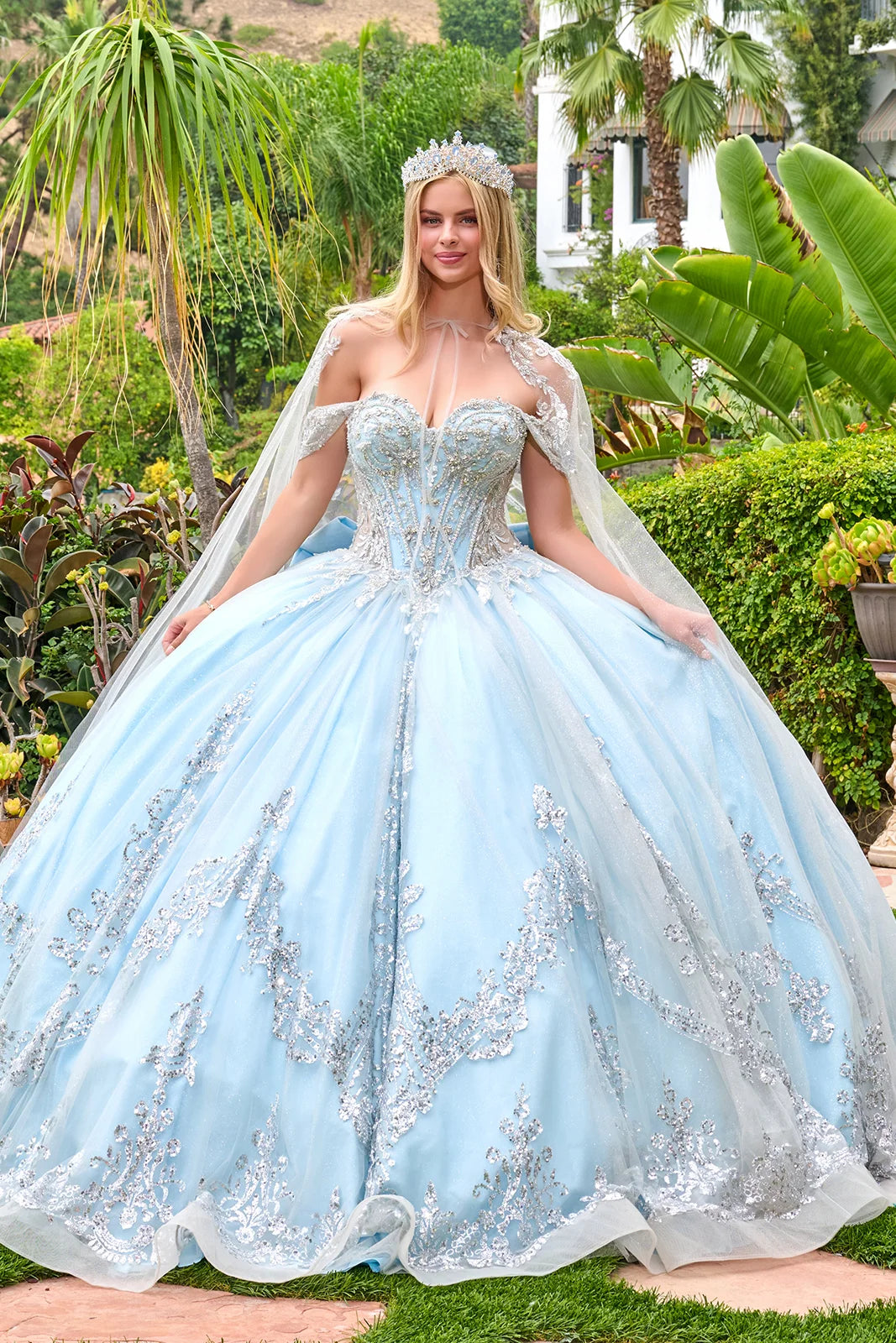 Vestido de XV Años Elizabeth K GL3707 - BLUE SILVER