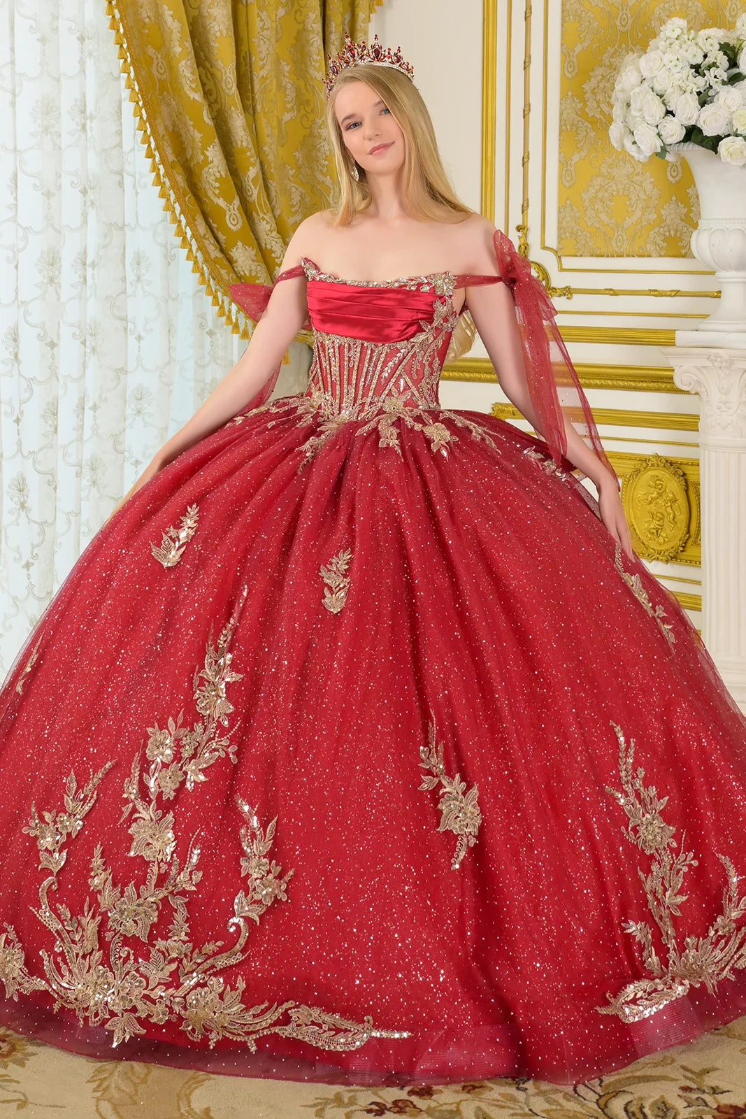 Vestido de XV Años Elizabeth K GL3710 - BURGUNDY