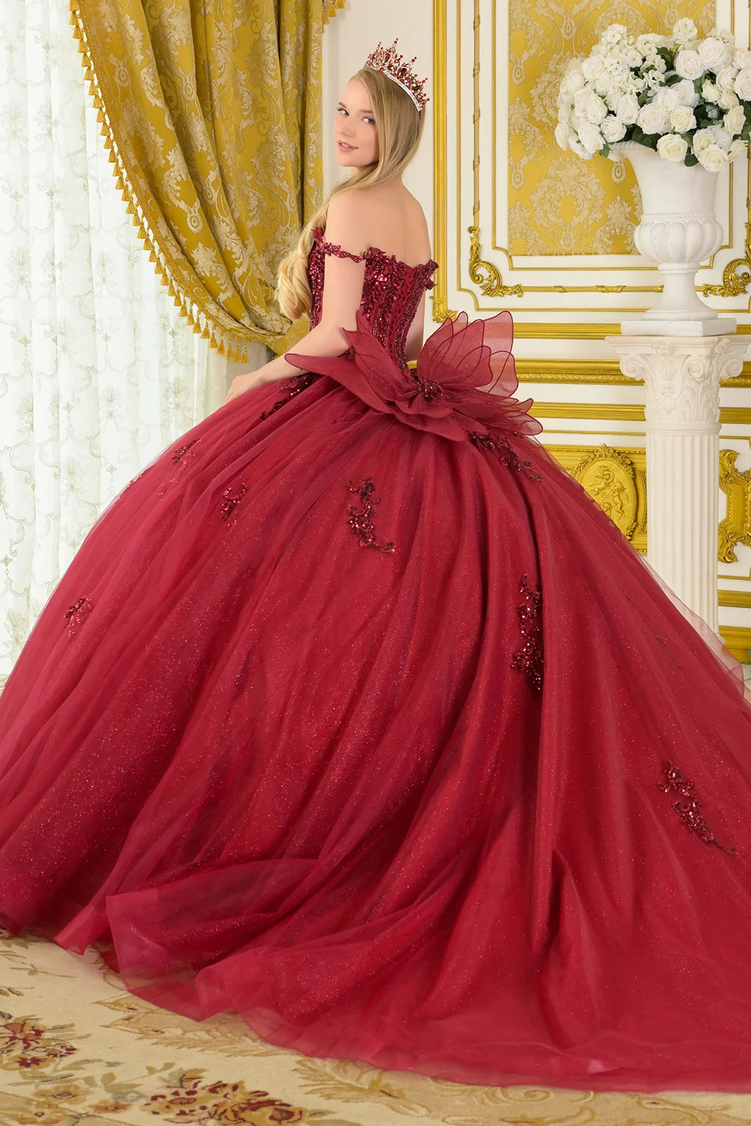 Vestido de XV Años Elizabeth K GL3712 - BURGUNDY