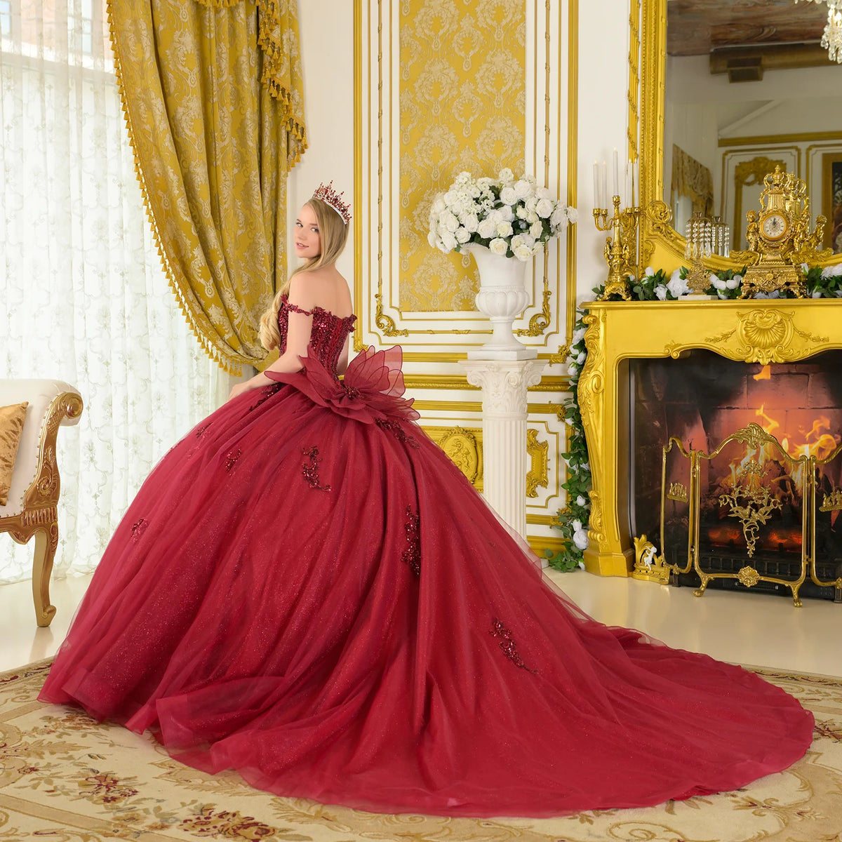 Vestido de XV Años Elizabeth K GL3712 - BURGUNDY