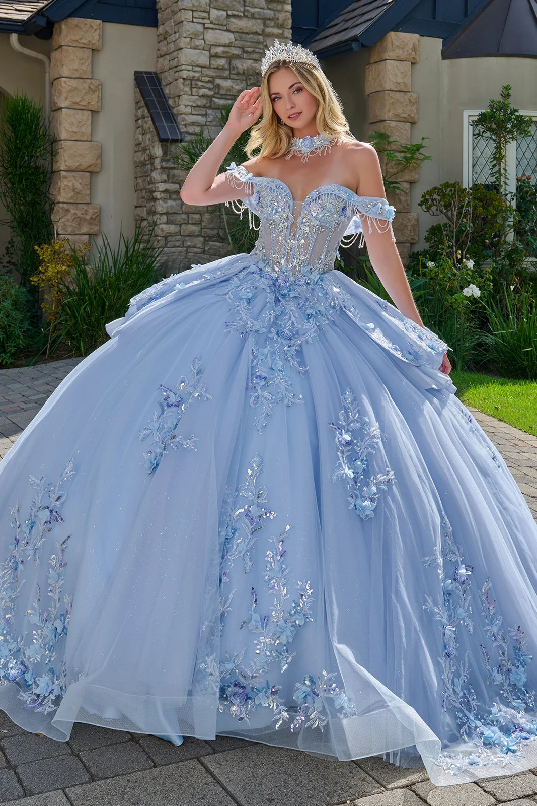 Vestido de XV Años Elizabeth K GL3720 - LIGHT BLUE