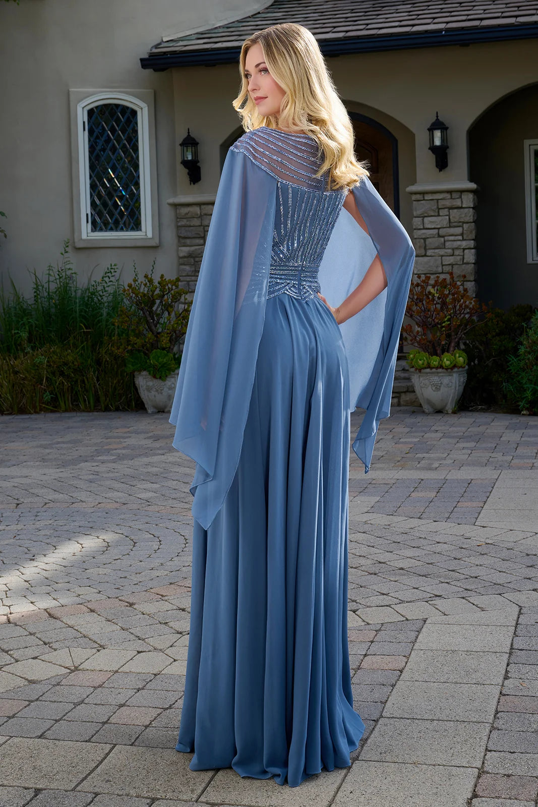 Vestido para Mamá de la Novia GLS by Gloria GL3736 - SMOKY BLUE