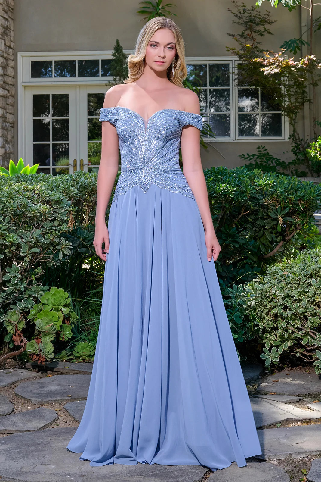 Vestido para Mamá de la Novia GLS by Gloria GL3738 - DUSTY BLUE