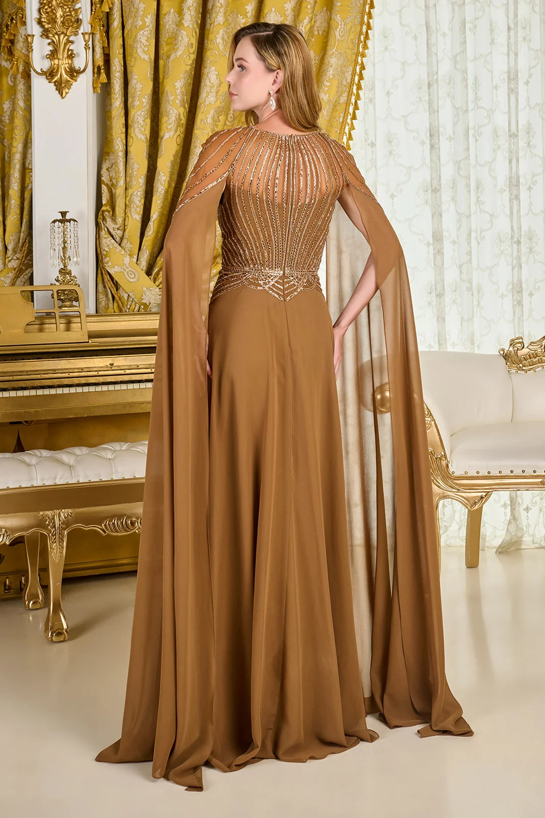 Vestido para Mamá de la Novia GLS by Gloria GL3785 - LIGHT BROWN