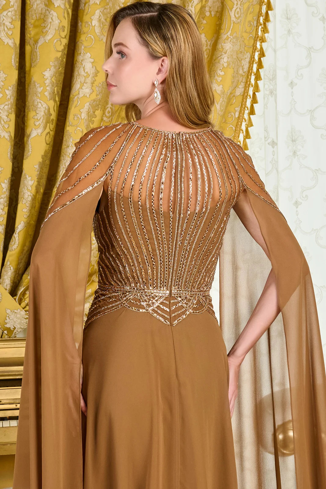 Vestido para Mamá de la Novia GLS by Gloria GL3785 - LIGHT BROWN