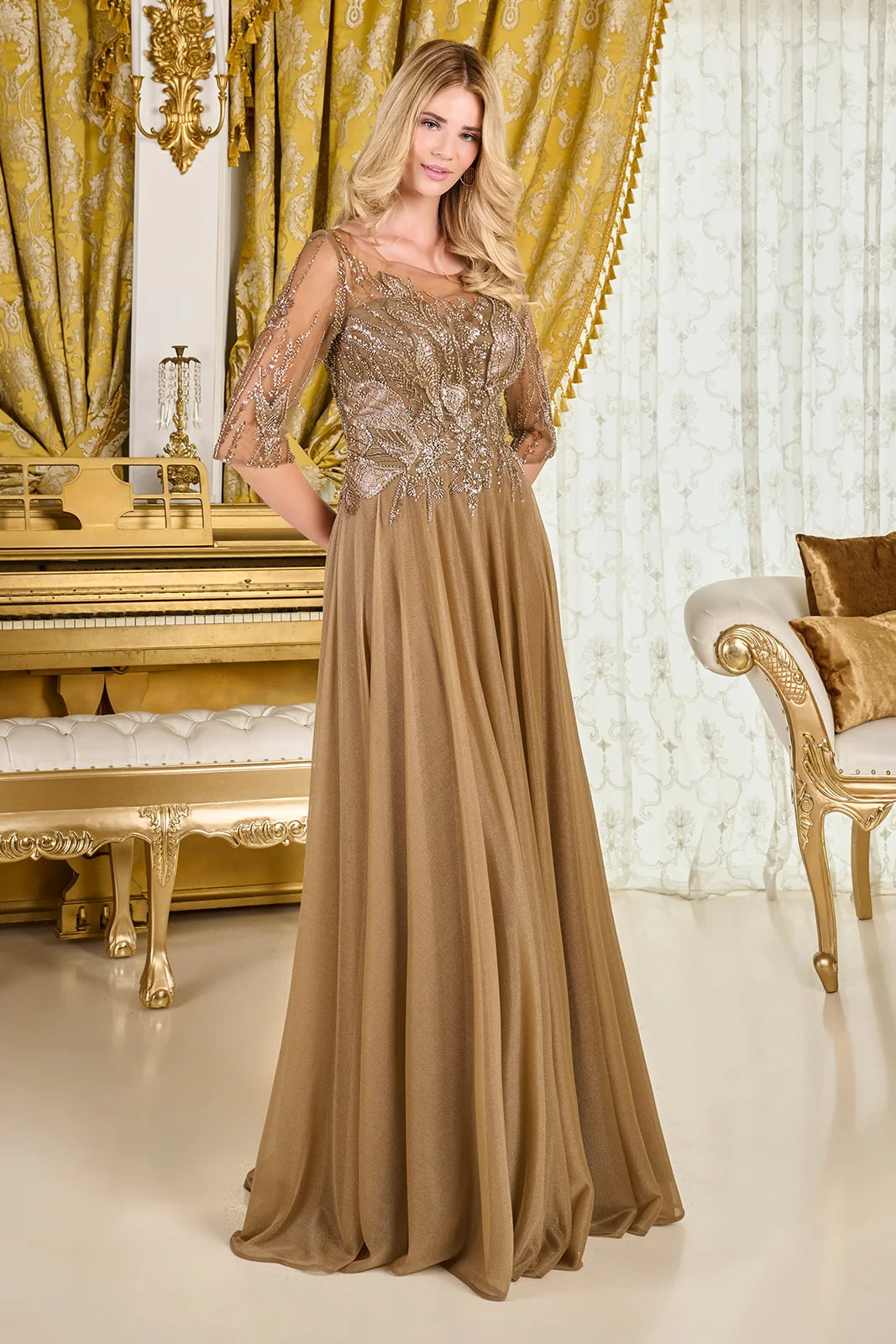 Vestido para Mamá de la Novia GLS by Gloria GL3786 - CAPPUCCINO
