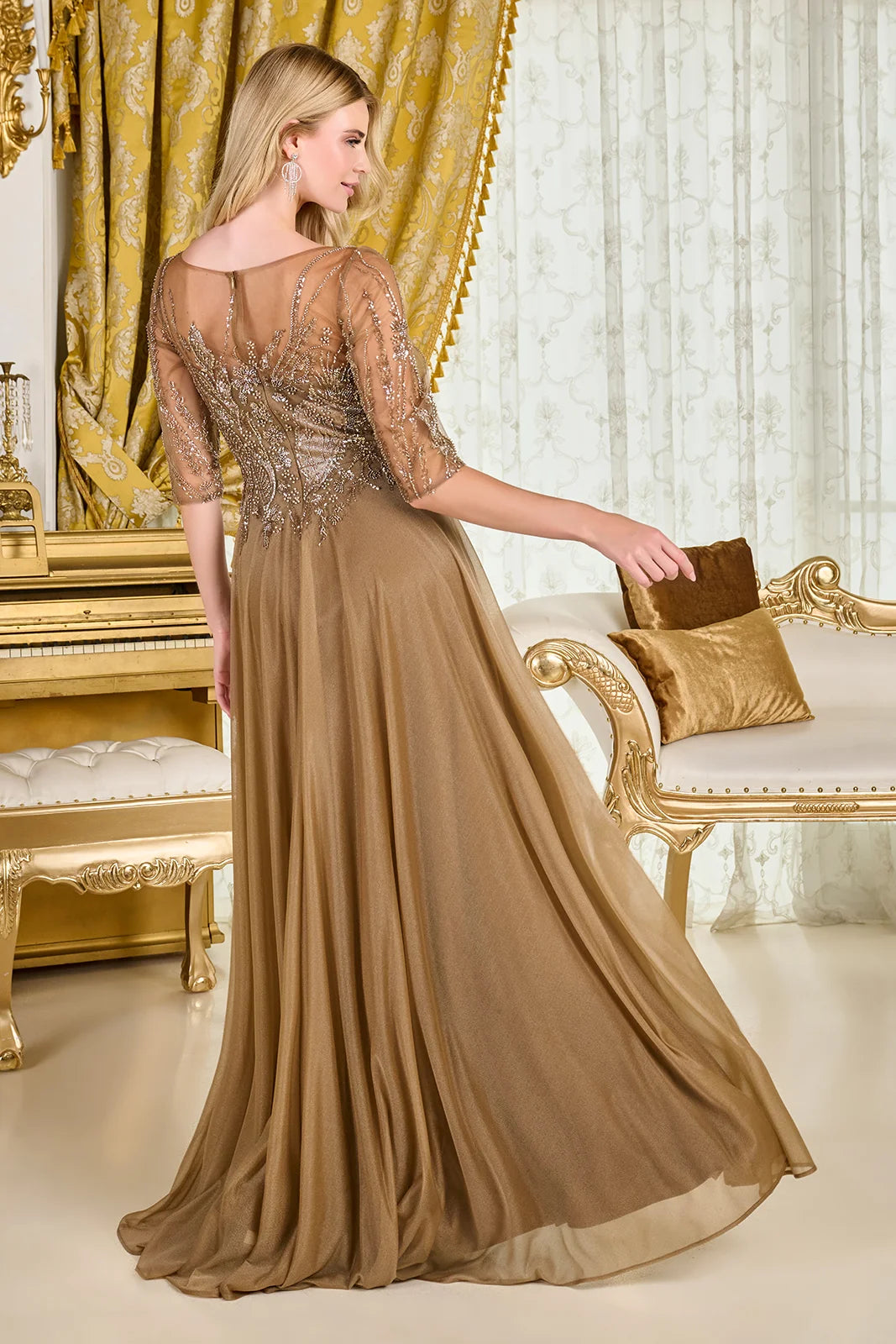 Vestido para Mamá de la Novia GLS by Gloria GL3786 - CAPPUCCINO