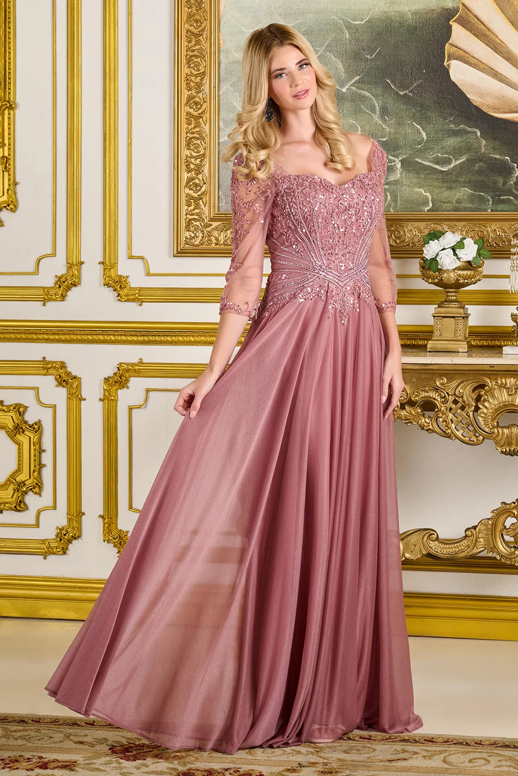 Vestido para Mamá de la Novia GLS by Gloria GL3787 - DUSTY ROSE