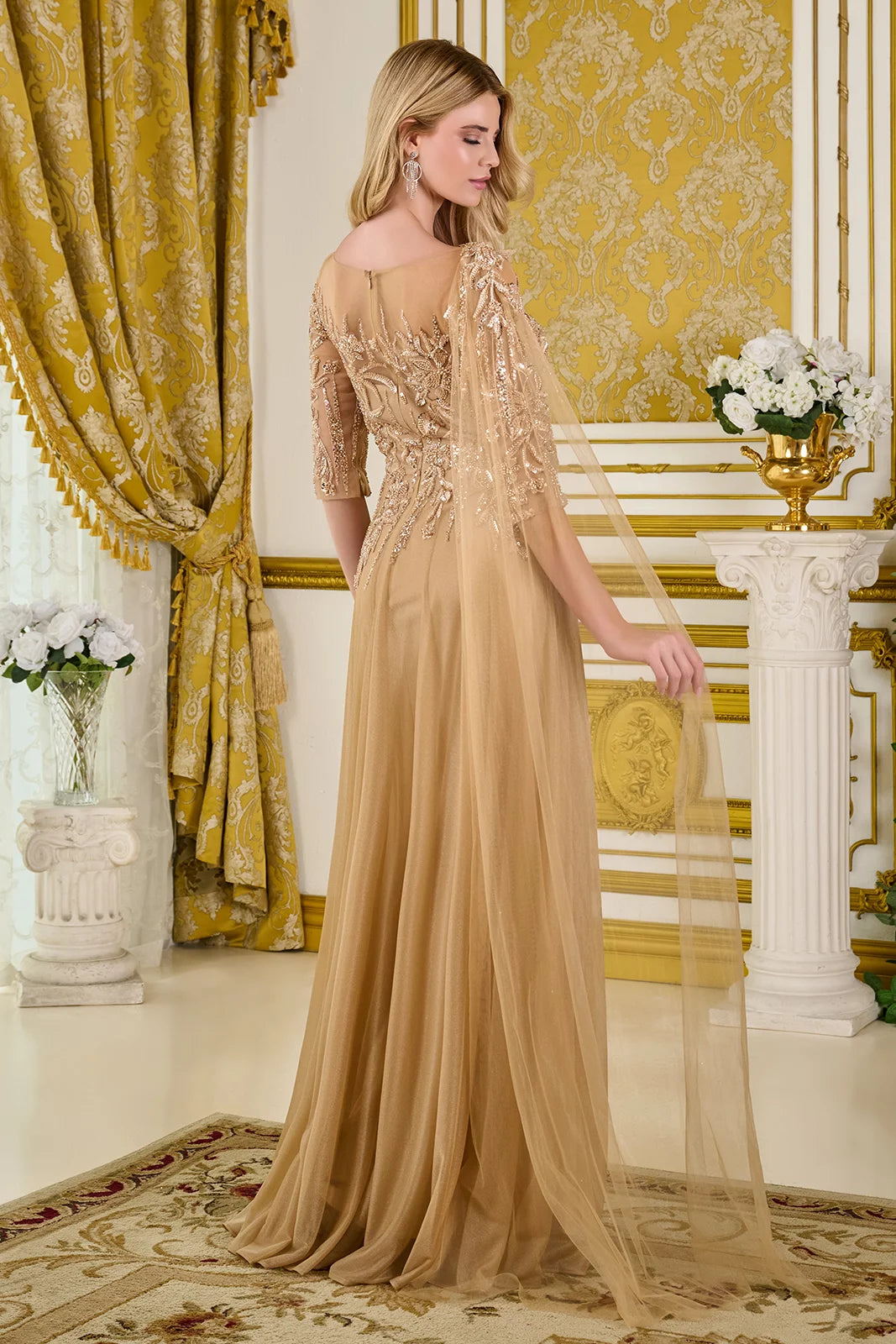Vestido para Mamá de la Novia GLS by Gloria GL3788 - CHAMPAGNE