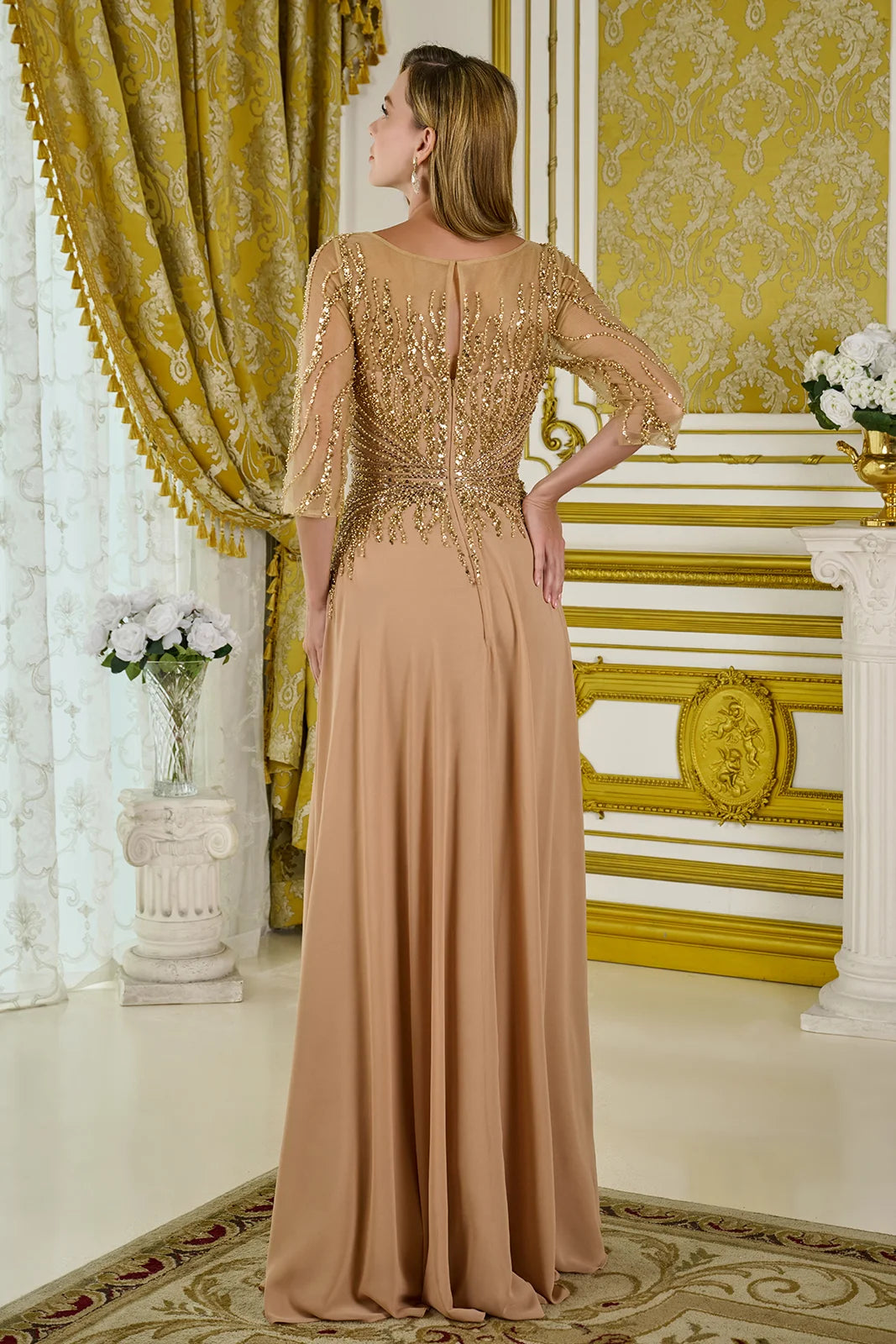 Vestido para Mamá de la Novia GLS by Gloria GL3796 - GOLD