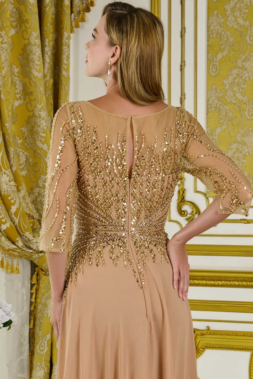 Vestido para Mamá de la Novia GLS by Gloria GL3796 - GOLD