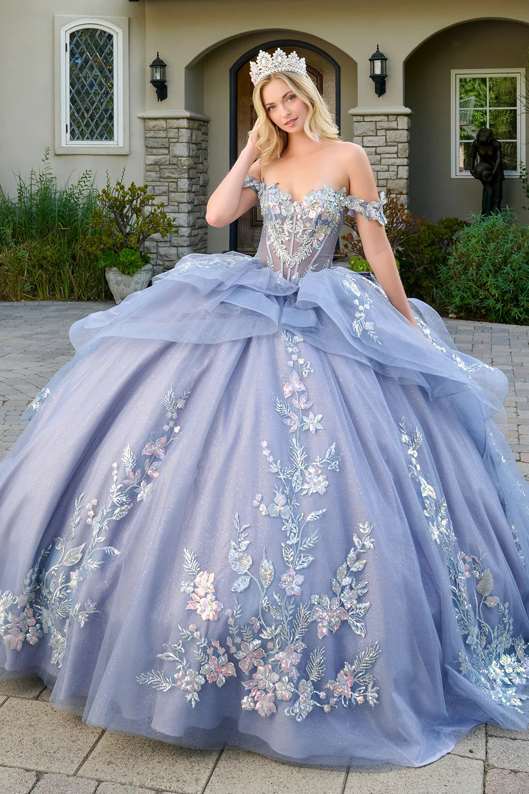 Vestido de XV Años Elizabeth K GL3802 - DUSTY BLUE