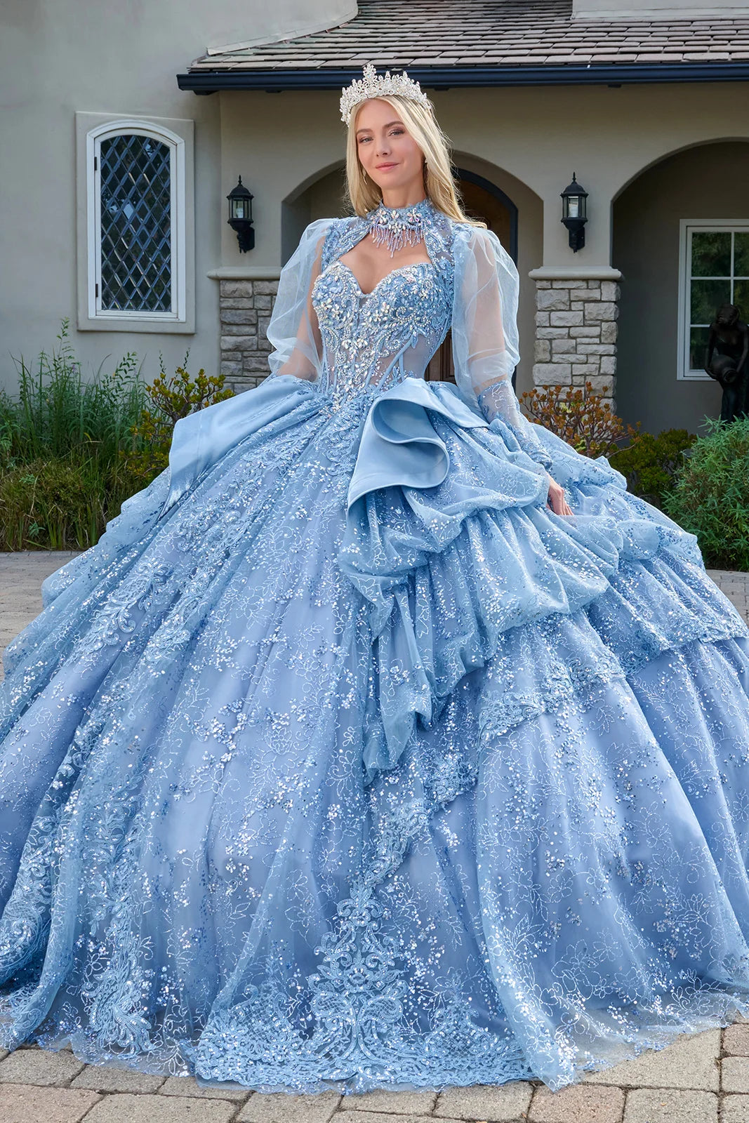Vestido de XV Años Elizabeth K GL3806 - DUSTY BLUE