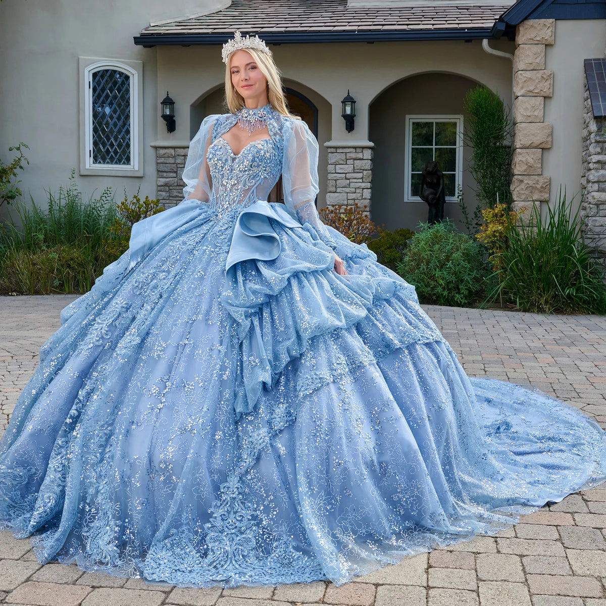Vestido de XV Años Elizabeth K GL3806 - DUSTY BLUE