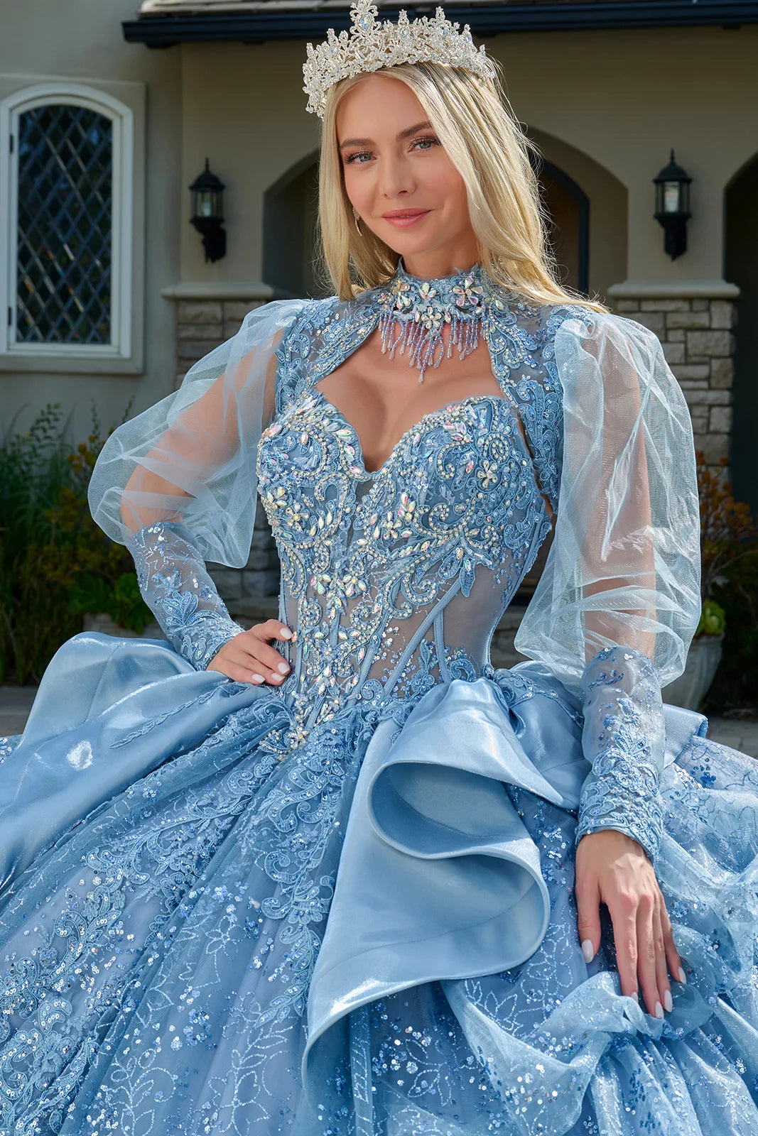 Vestido de XV Años Elizabeth K GL3806 - DUSTY BLUE