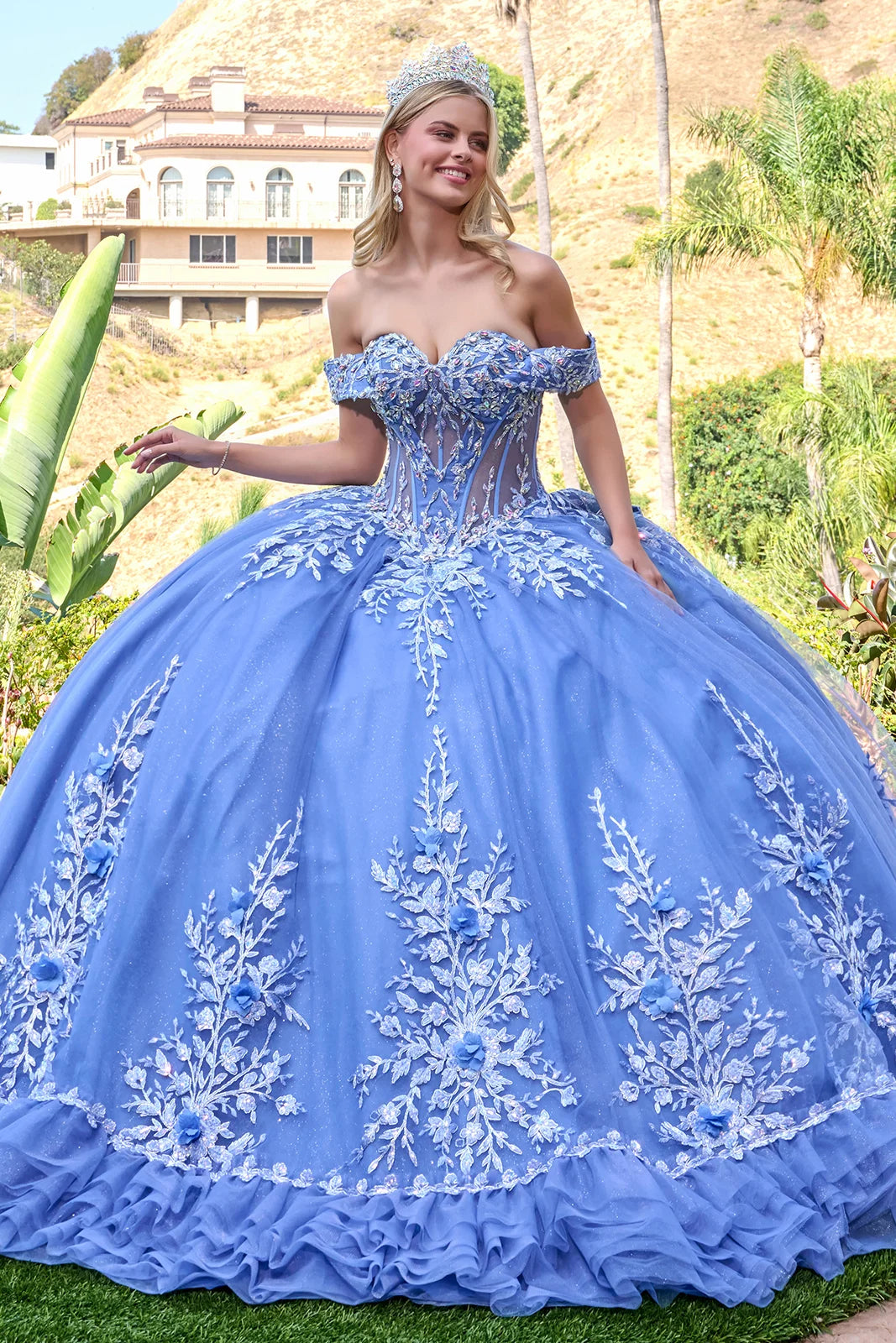 Vestido de XV Años Elizabeth K GL3812 - DUSTY BLUE