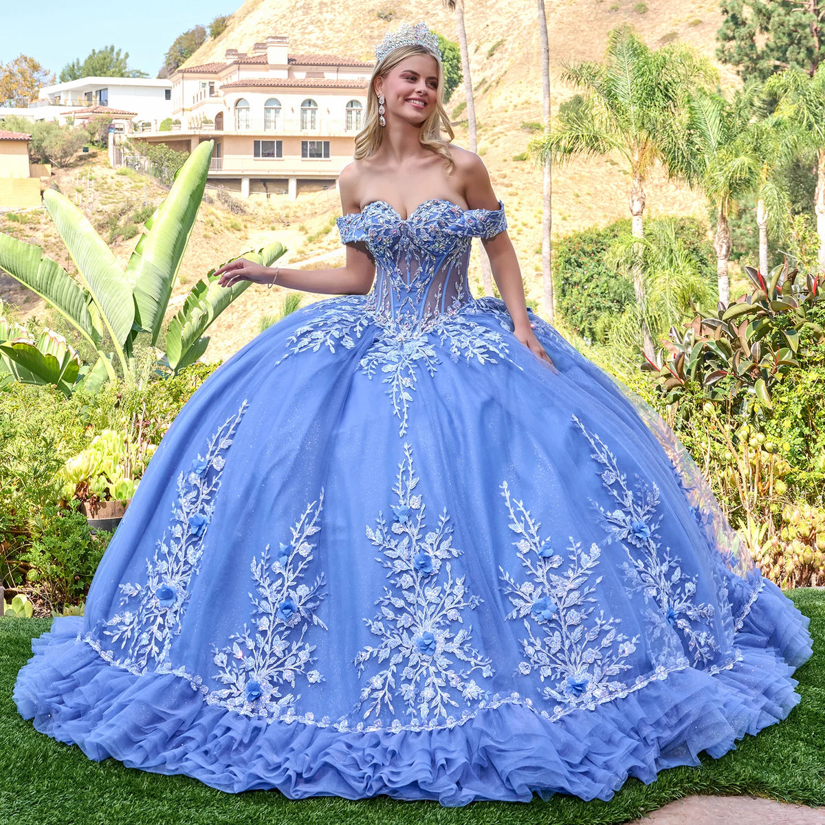 Vestido de XV Años Elizabeth K GL3812 - DUSTY BLUE