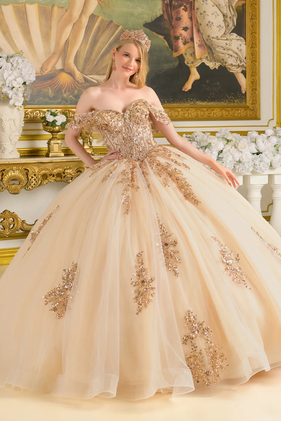 Vestido de XV Años Elizabeth K GL3816 - CHAMPAGNE