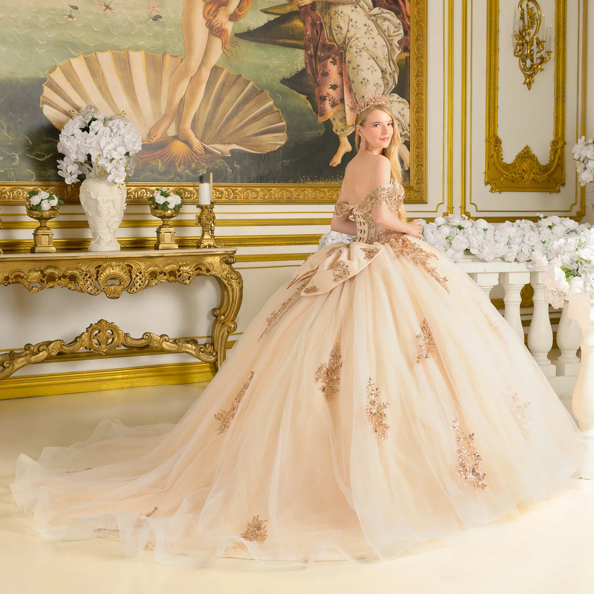 Vestido de XV Años Elizabeth K GL3816 - CHAMPAGNE