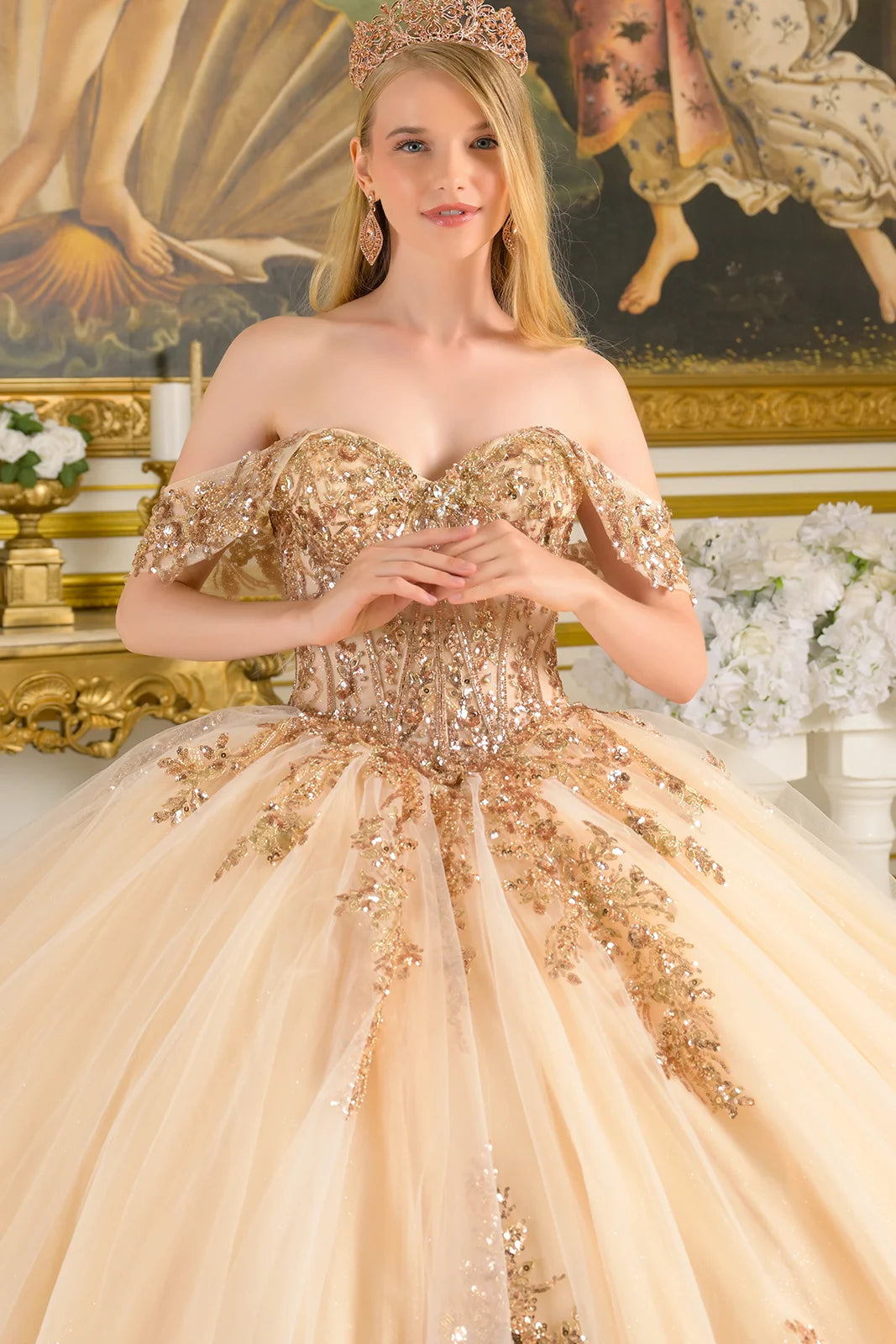 Vestido de XV Años Elizabeth K GL3816 - CHAMPAGNE