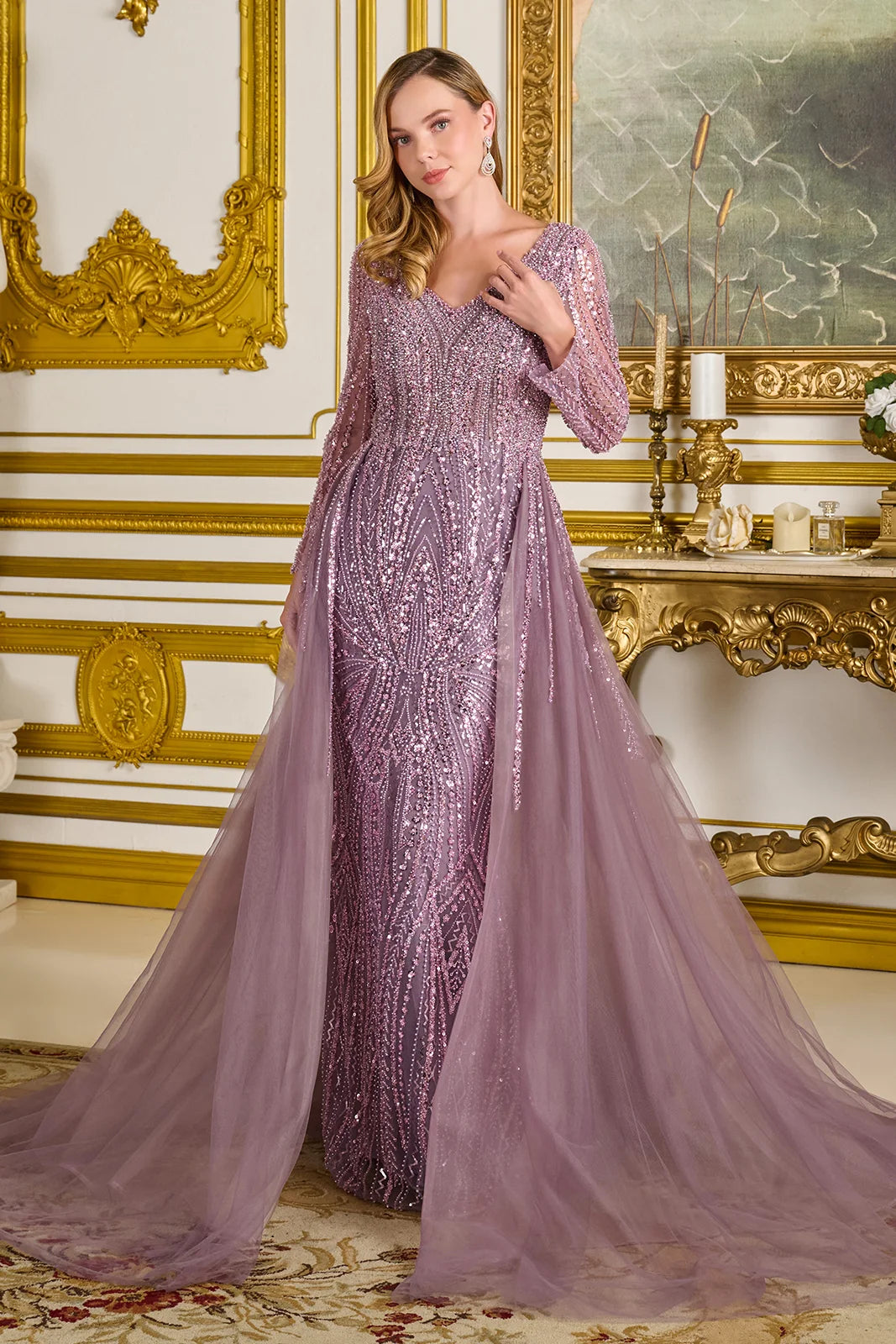Vestido para Mamá de la Novia GLS by Gloria GL3832 - MAUVE