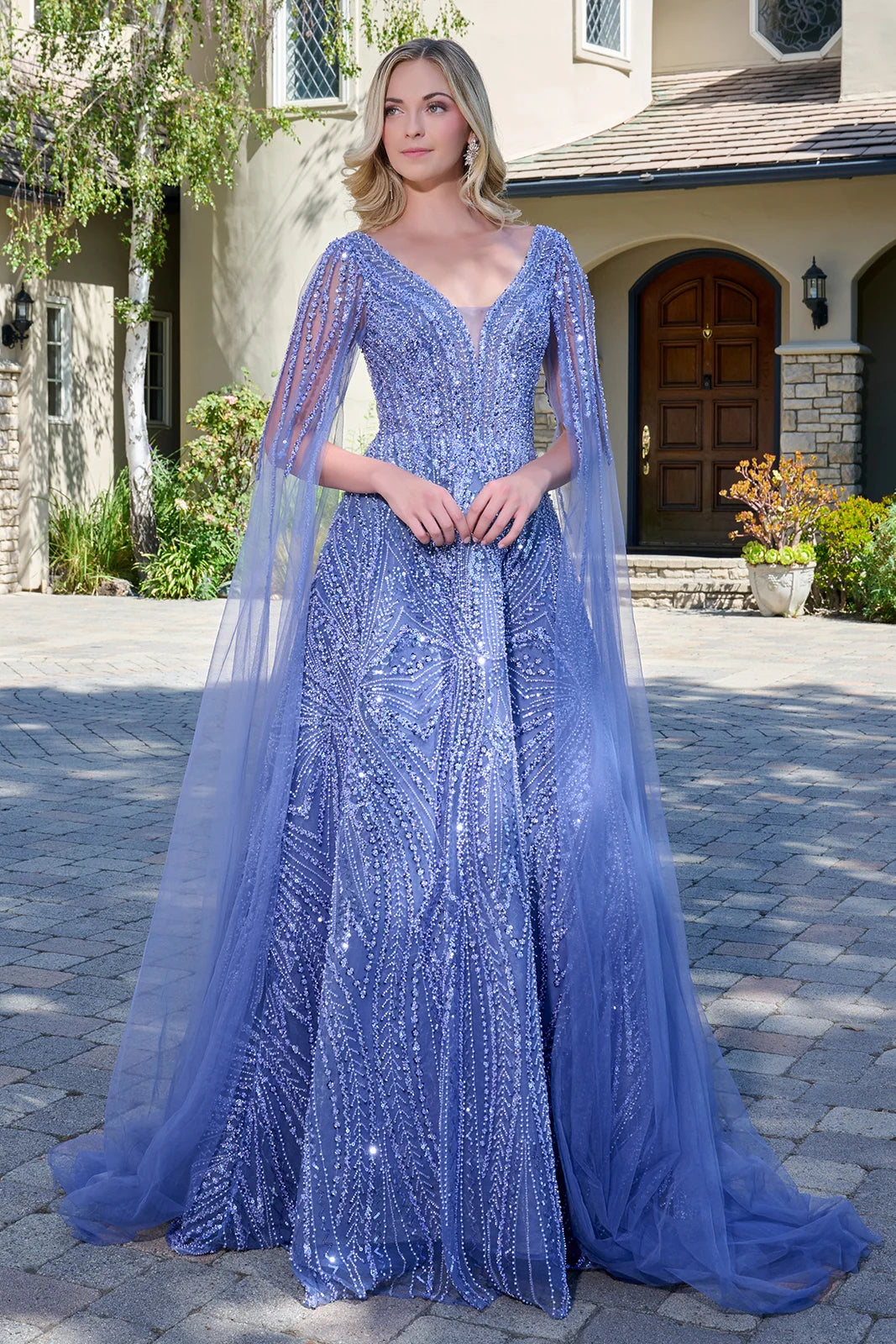 Vestido para Mamá de la Novia GLS by Gloria GL3833 - SMOKY BLUE