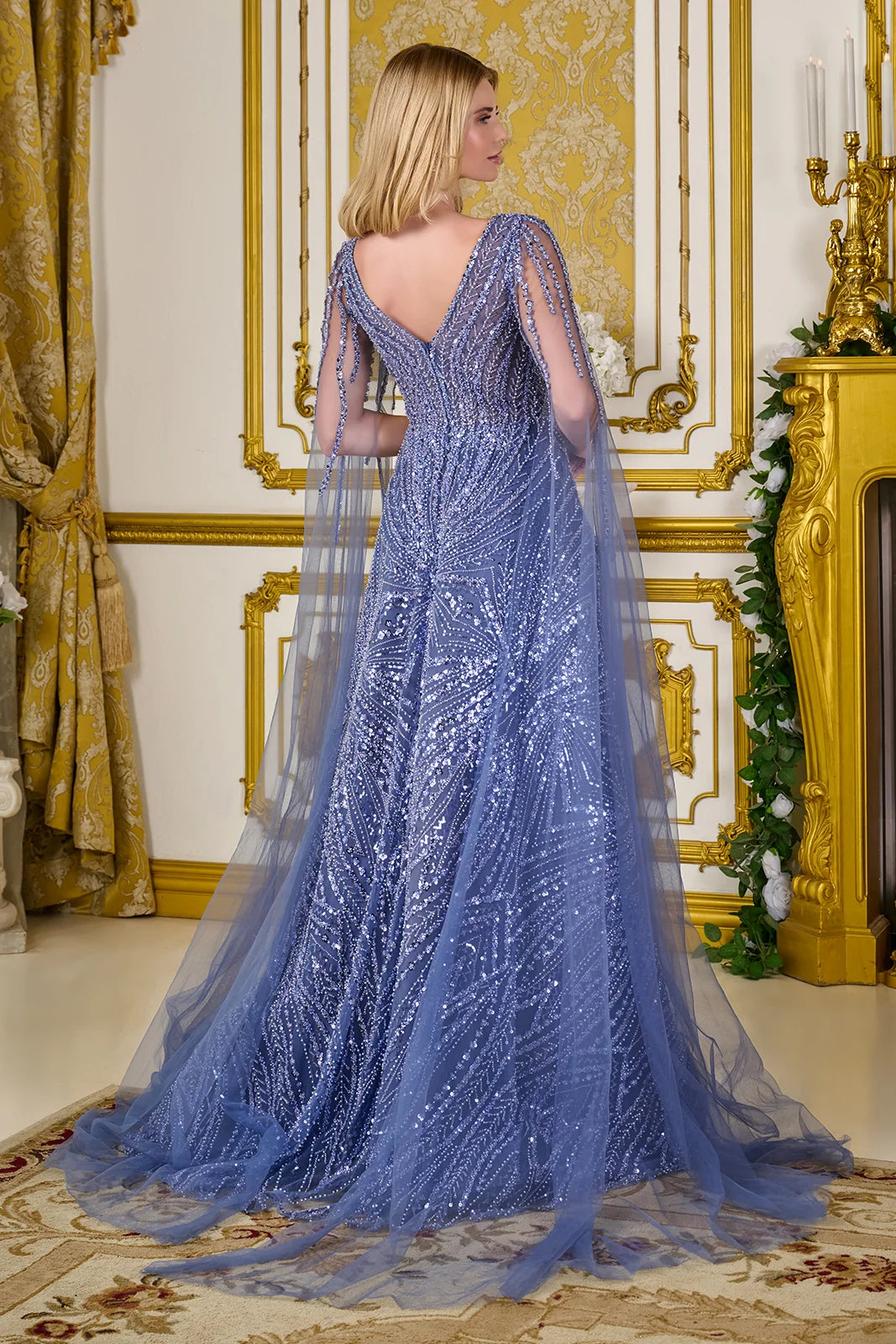 Vestido para Mamá de la Novia GLS by Gloria GL3833 - SMOKY BLUE