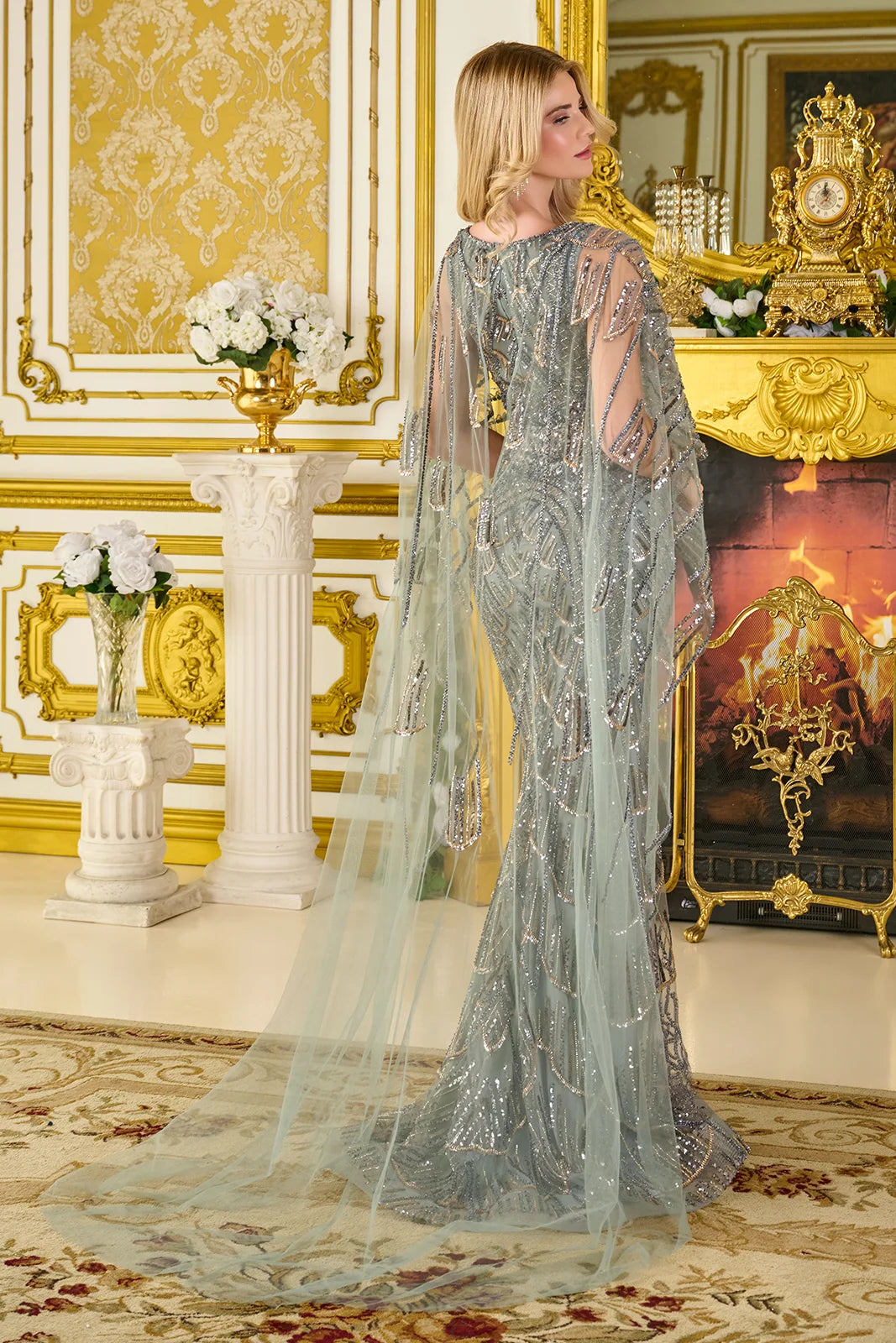 Vestido para Mamá de la Novia GLS by Gloria GL3834 - GRAY GREEN