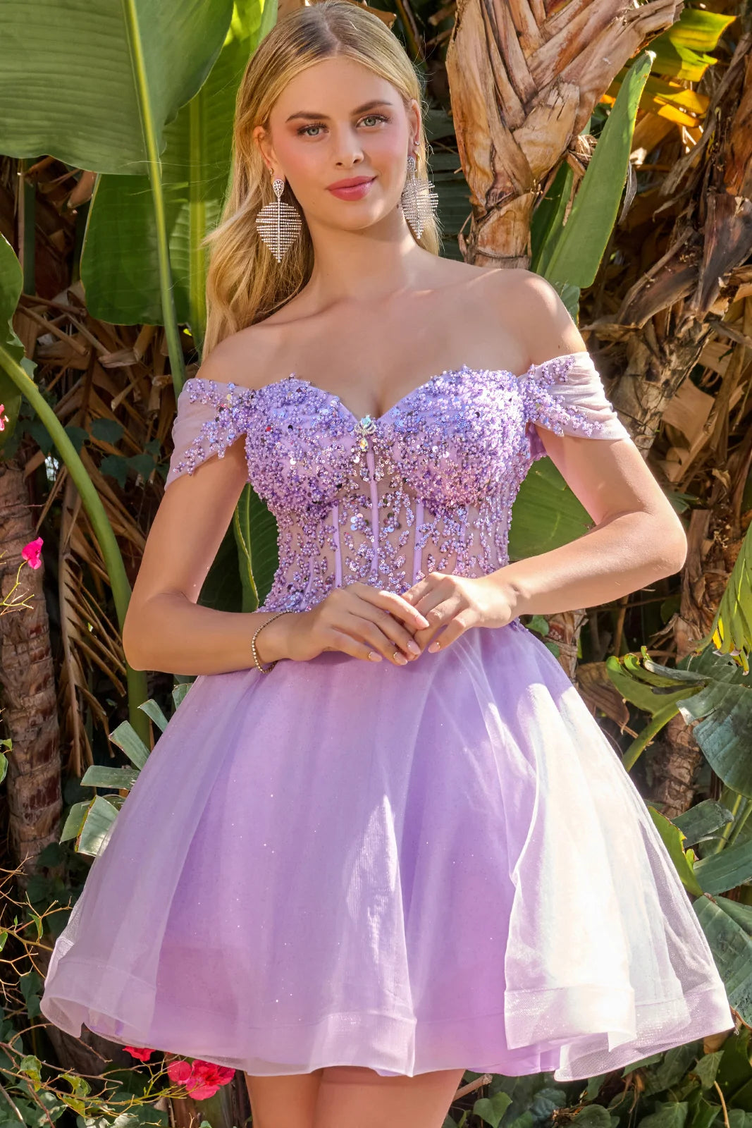 Vestido Corto de Cóctel Elizabeth K GS3684 - LILAC