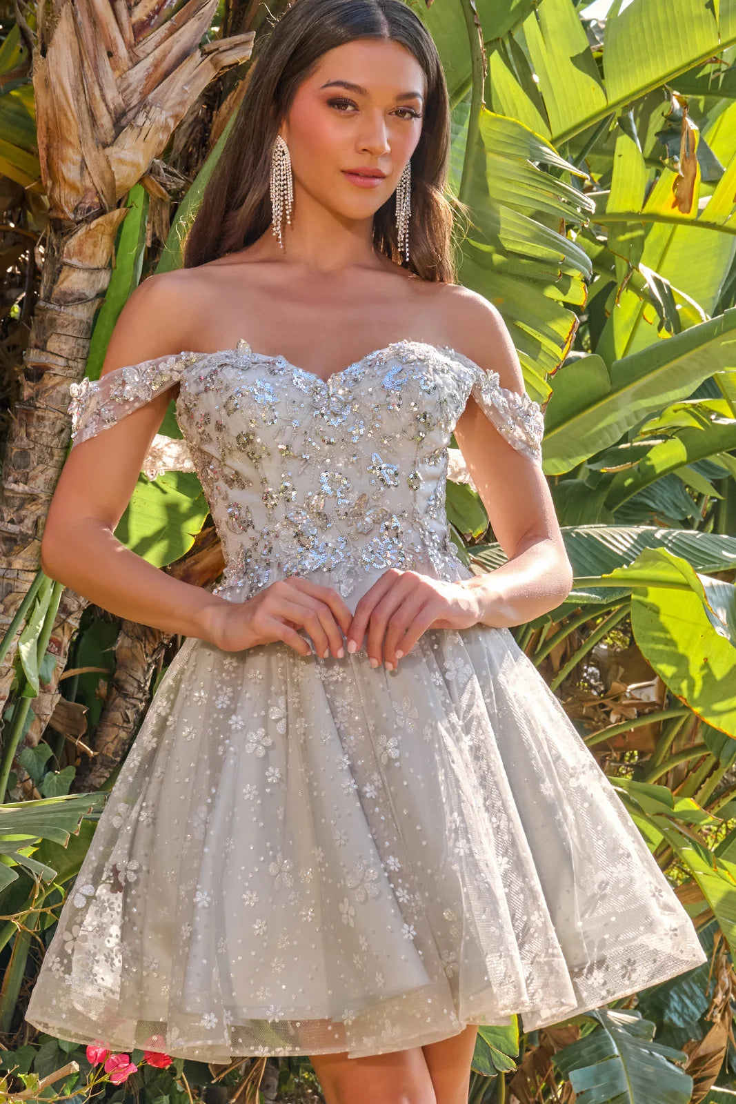 Vestido Corto de Cóctel Elizabeth K GS3685 - SILVER
